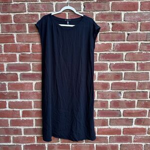 Eileen Fisher $248 Loose Fit Midi Tunic Dress charcoal gray XS